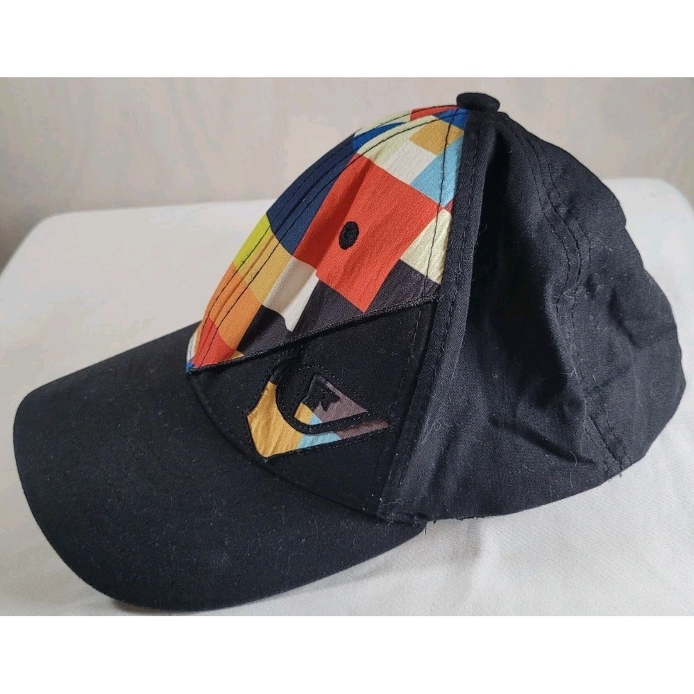 Quicksilver Youth Hat Fitted Black With Color Block Logo